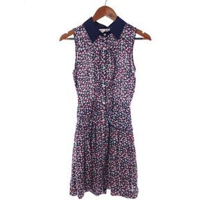 Tommy Girl Floral Sleeveless Collared Womens Button Dress Size Medium